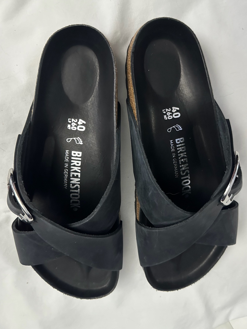 Birkenstock Black oiled leather big buckle Sienna size 40 regular EUC - Picture 2 of 5